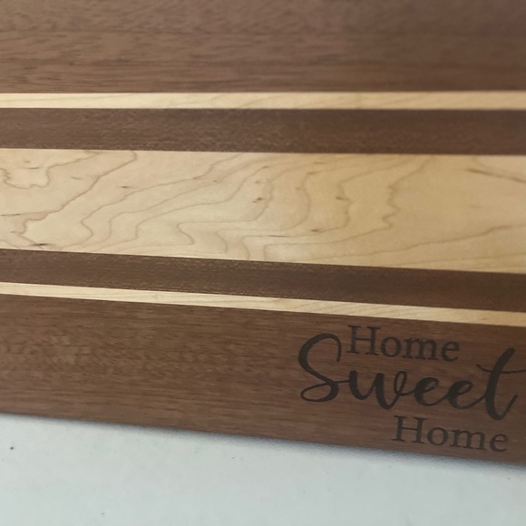 Handcrafted Wood Cutting Board - “Home Sweet Home” – Maple & Mahogany - Picture 1 of 14